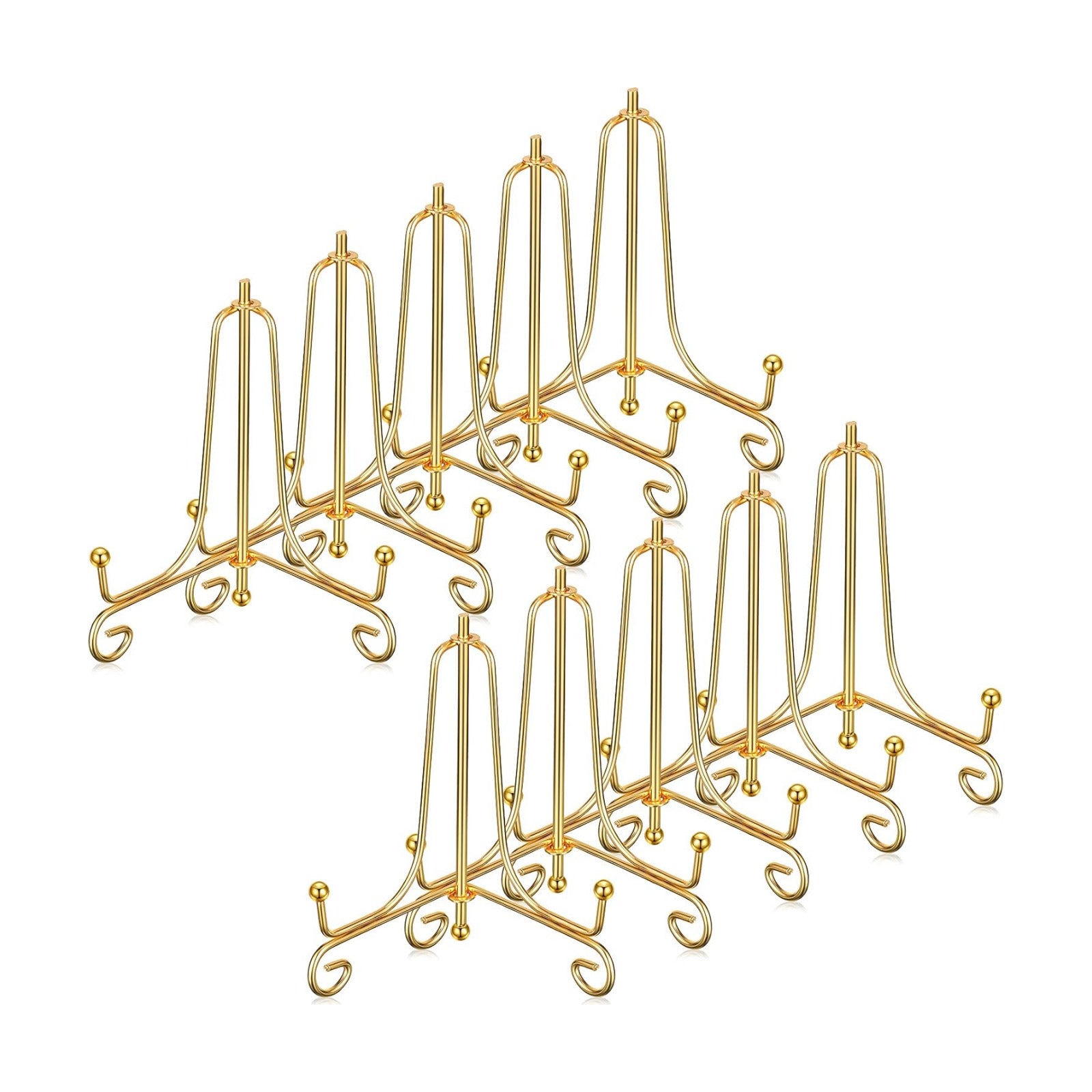 Picture Frame / Easel Stands for Photo / 4 Inch / Gold / Set of 10
