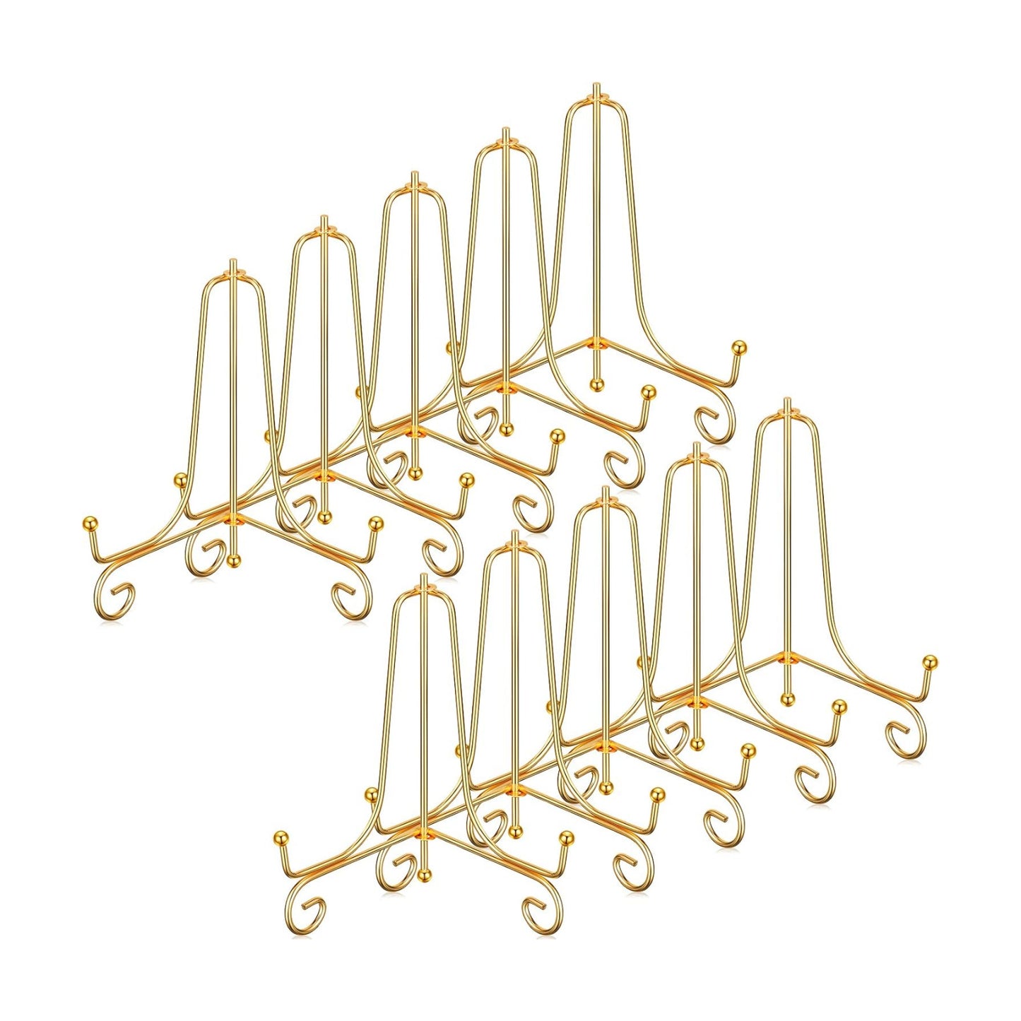 Picture Frame / Easel Stands for Photo / Gold / 6 Inch / Set of 10