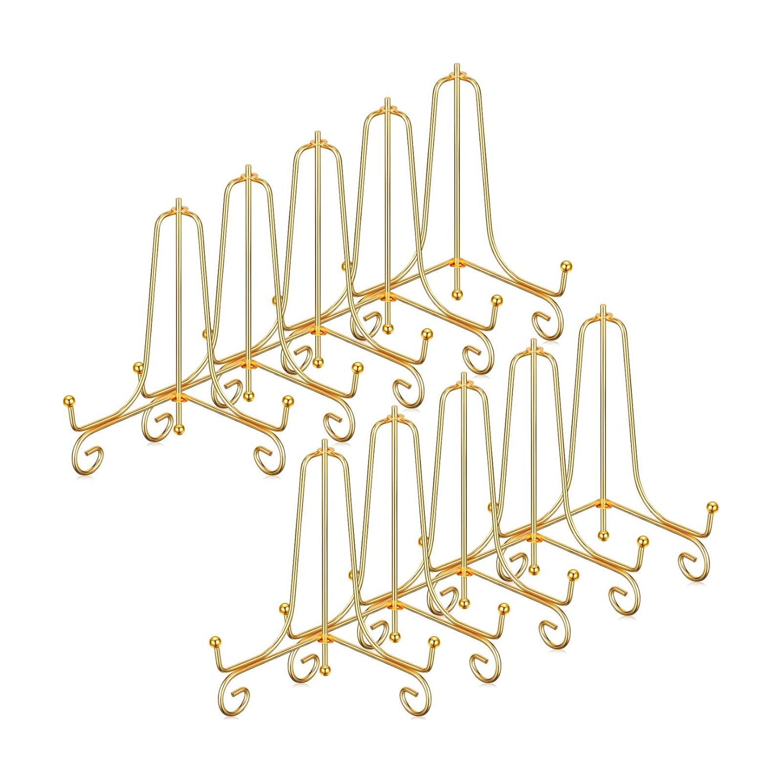 Picture Frame / Easel Stands for Photo / Gold / 6 Inch / Set of 10