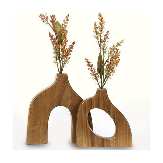Wooden Vases for Decor / Set of 2