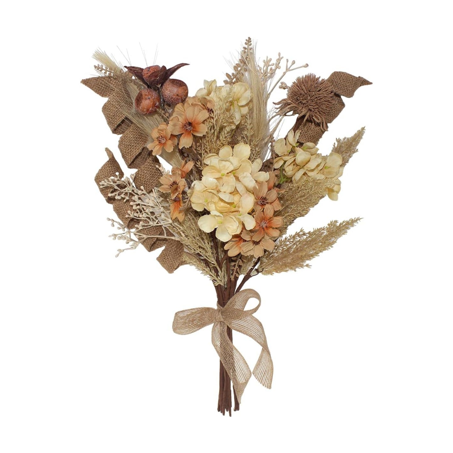Faux Winter Fall Dried Pampas Grass Silk Hydrangea Flowers Bouquets Fall Decor / Boho / Set of 22