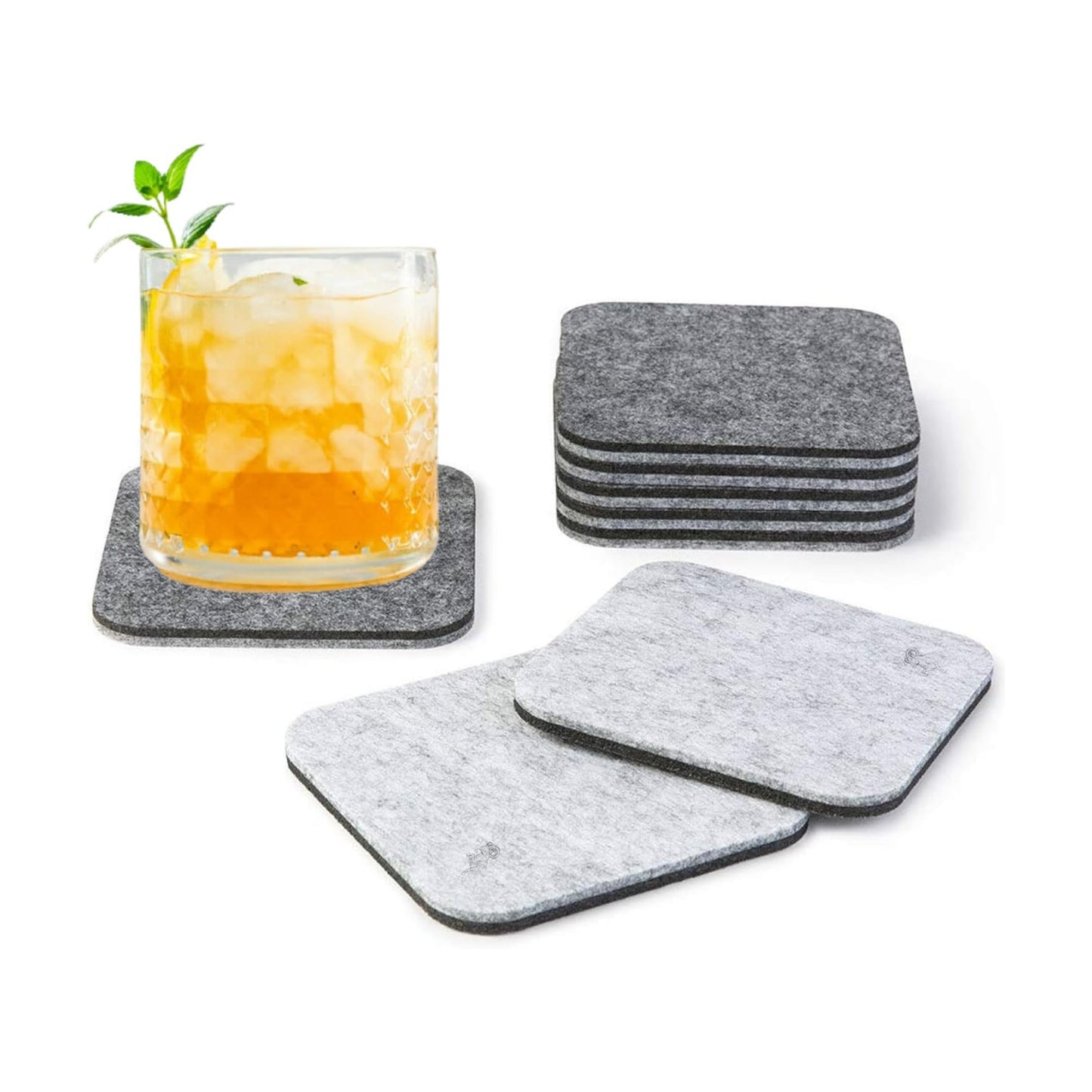 Two-Tone Reversible / Light Gray/dark Gray / Square / Set of 6