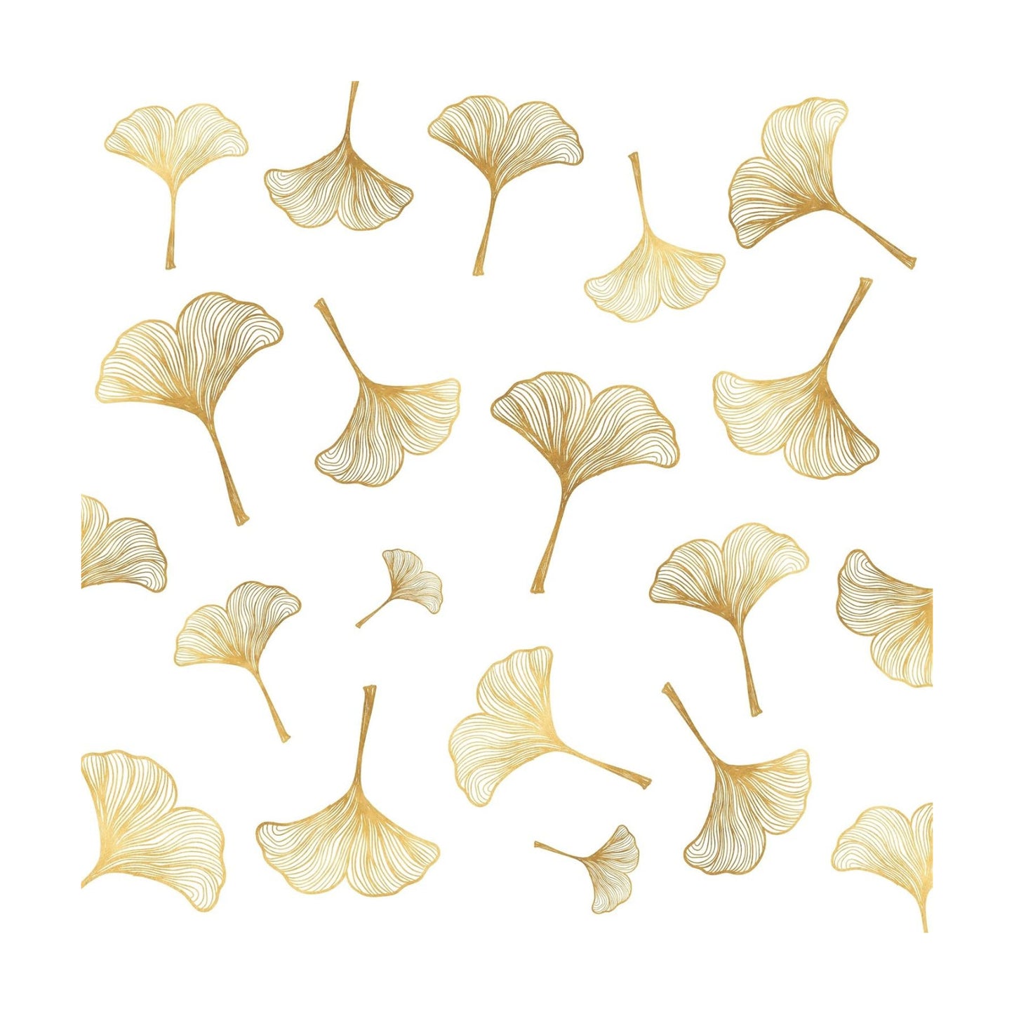 Golden Wall Decals Peel and Stick Golden Leaves Wall Stickers Modern Leaf Vinyl Wall Decals / Yellow