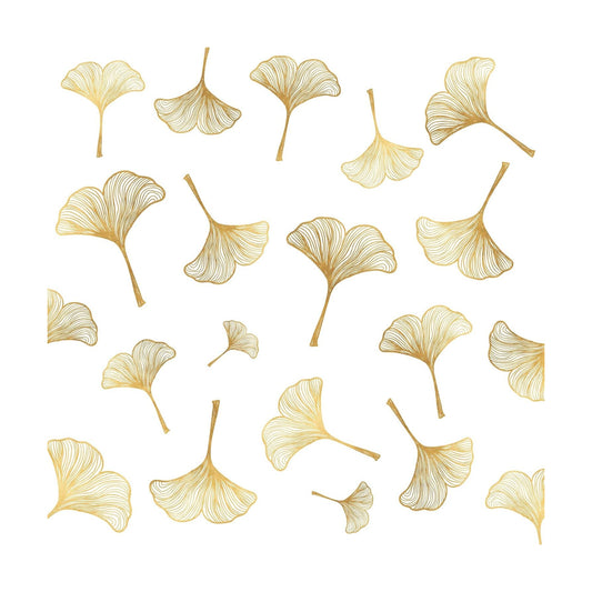 Golden Wall Decals Peel and Stick Golden Leaves Wall Stickers Modern Leaf Vinyl Wall Decals / Yellow