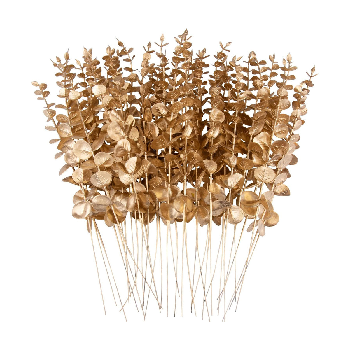 FEQO 36 Pcs Gold Artificial Eucalyptus Stems 15" Faux Eucalyptus Branches