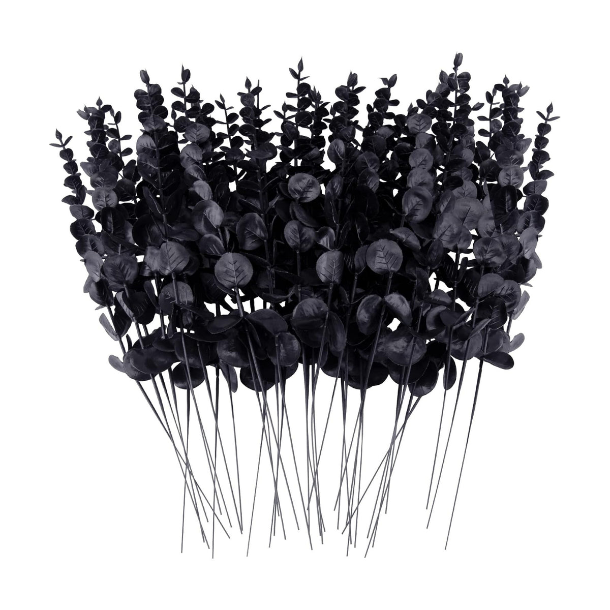 FEQO 36 Pcs Black Artificial Eucalyptus Stems 15" Faux Eucalyptus Branches