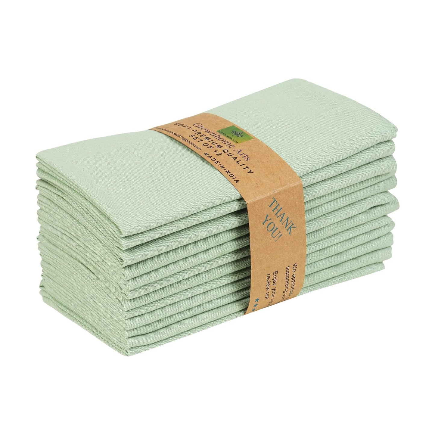 85% Cotton 15% Linen Dinner Cloth Set of 12 Napkins for Everyday Use Over Sized Easter Special Mitered Corners Napkins