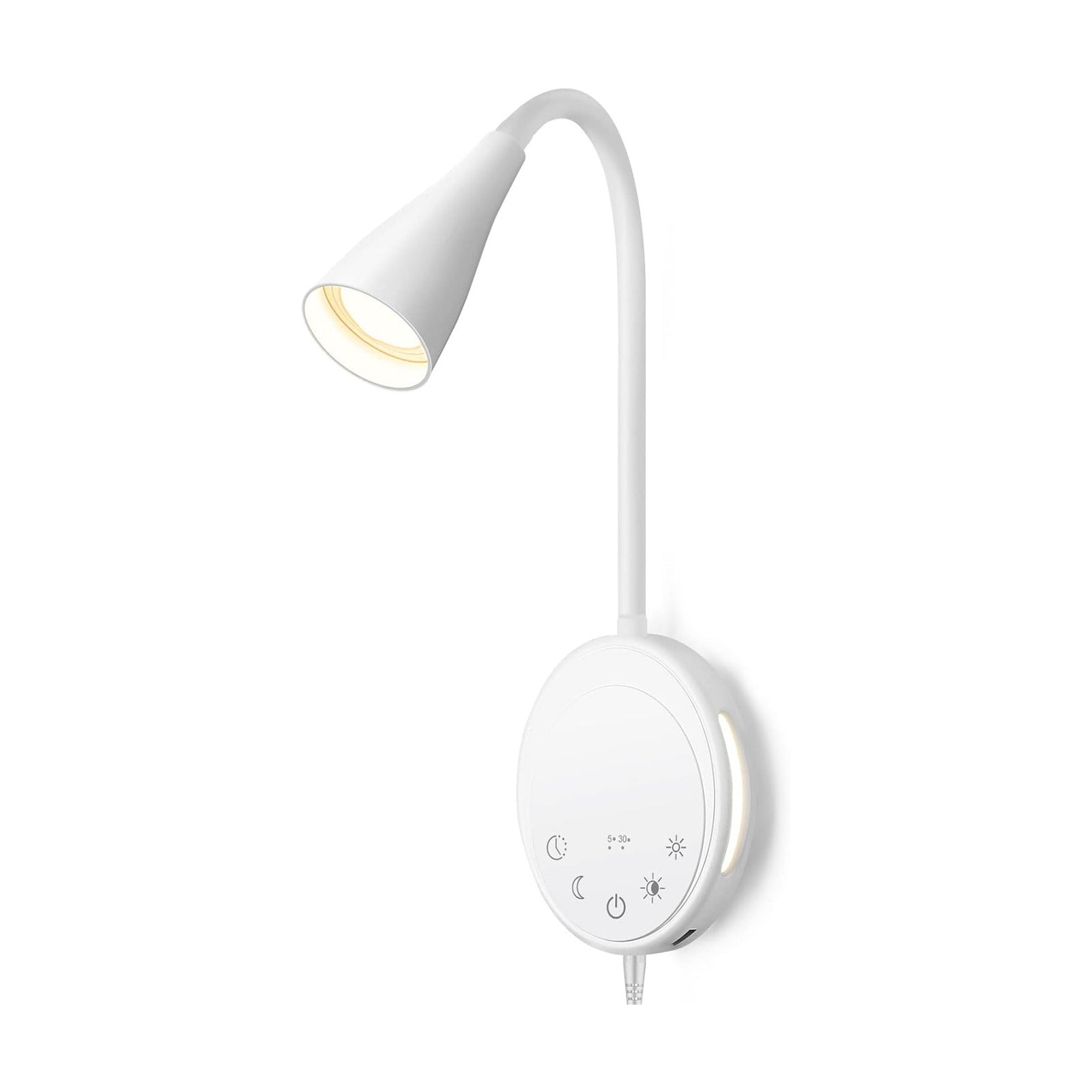 SANKEDOU LED Wall Mounted Reading Light, Book Light for Reading in Bed with Touch Control, 5 Dimmable, USB Output