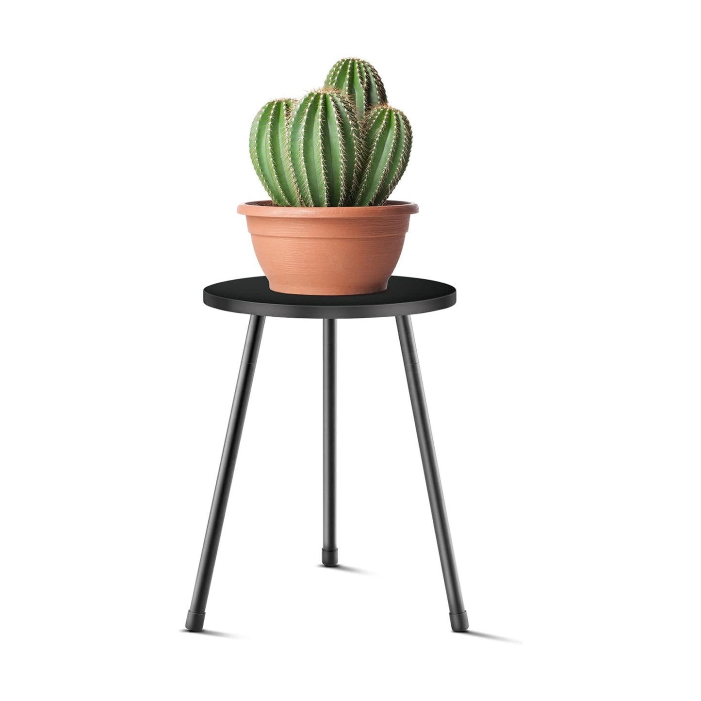 KINNARY Plant Stand Indoor, Mid Century Wood Plant Stand Black Plant Table for Flower Pots, Tall Metal Plant Holder