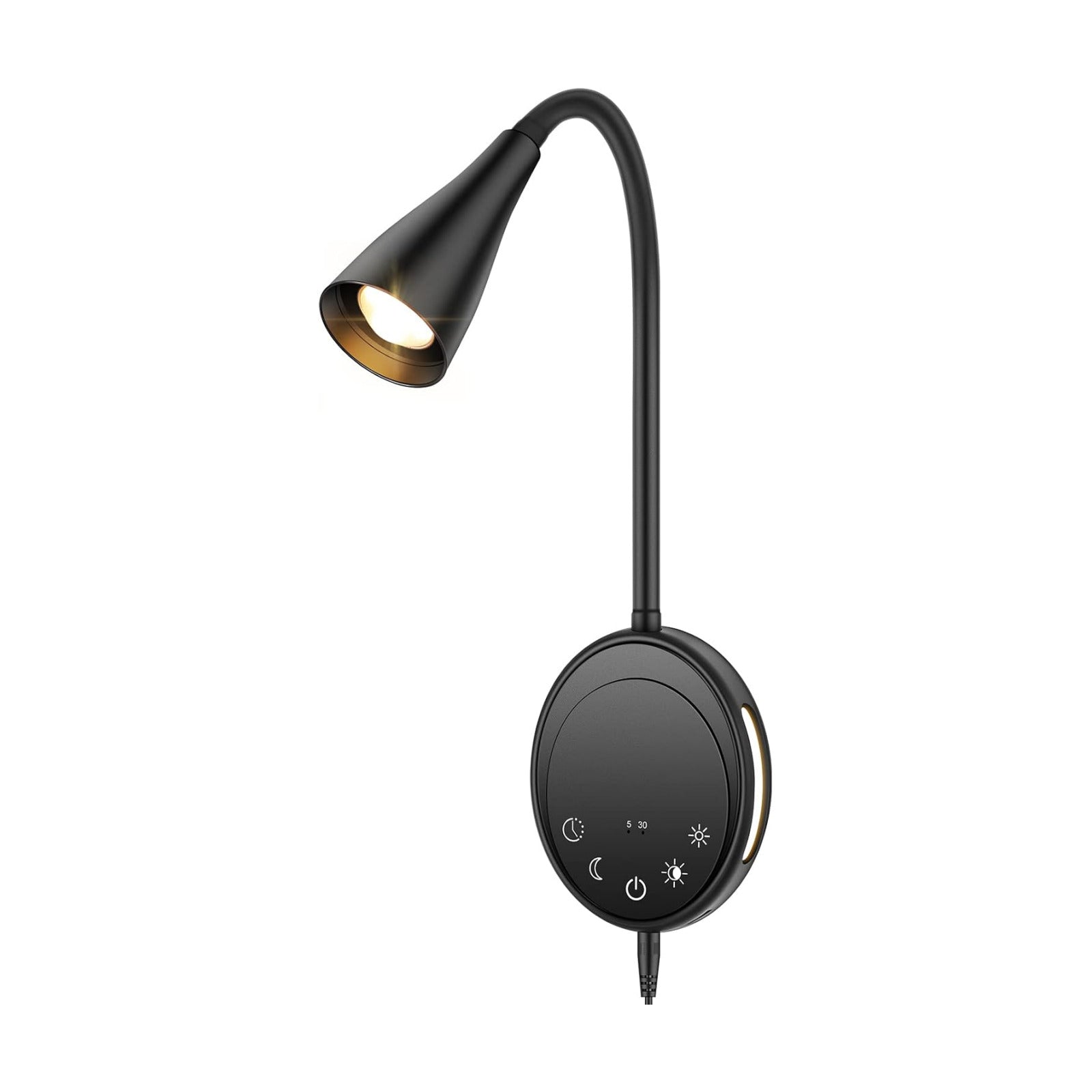 SANKEDOU Wall Mounted Reading Light, Bedside Headboard Lights with 5 Dimming & Color Temperature, USB Output, Night