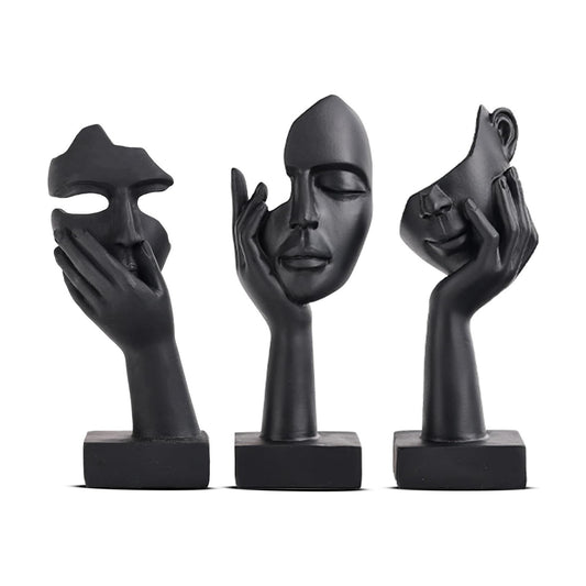 Thinker Small Statue Set / Black / Set of 6