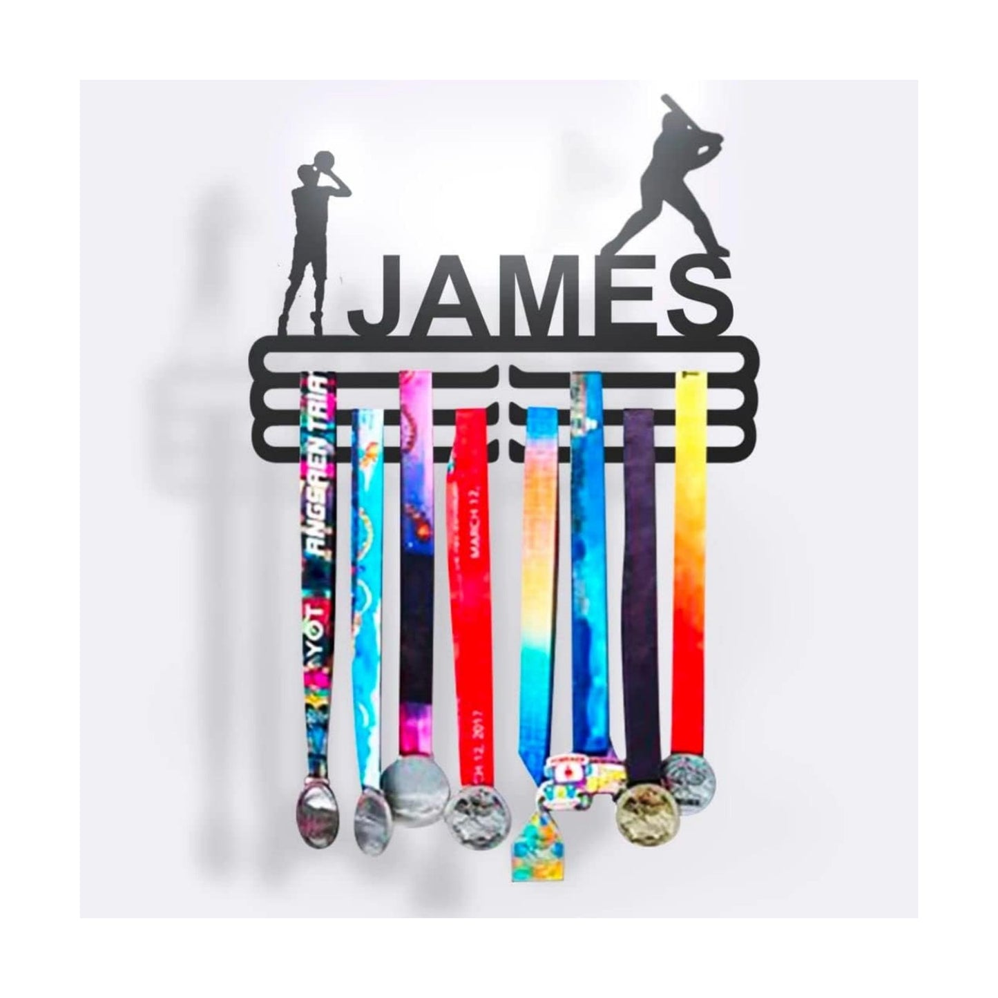 Athlete's Gift Shop Personalized Medal Display Hanger (Up to 2 Sports) - Durable Wall-Mounted Display for Awards