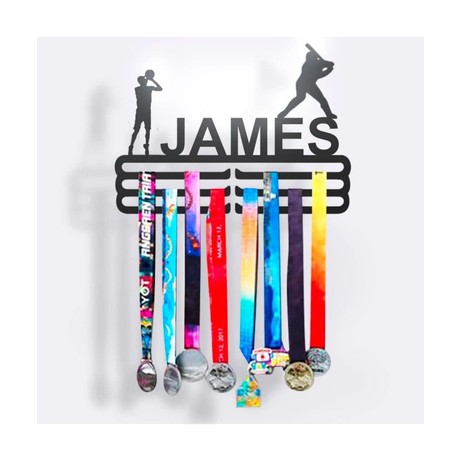 Athlete's Gift Shop Personalized Medal Display Hanger (Up to 2 Sports) - Durable Wall-Mounted Display for Awards