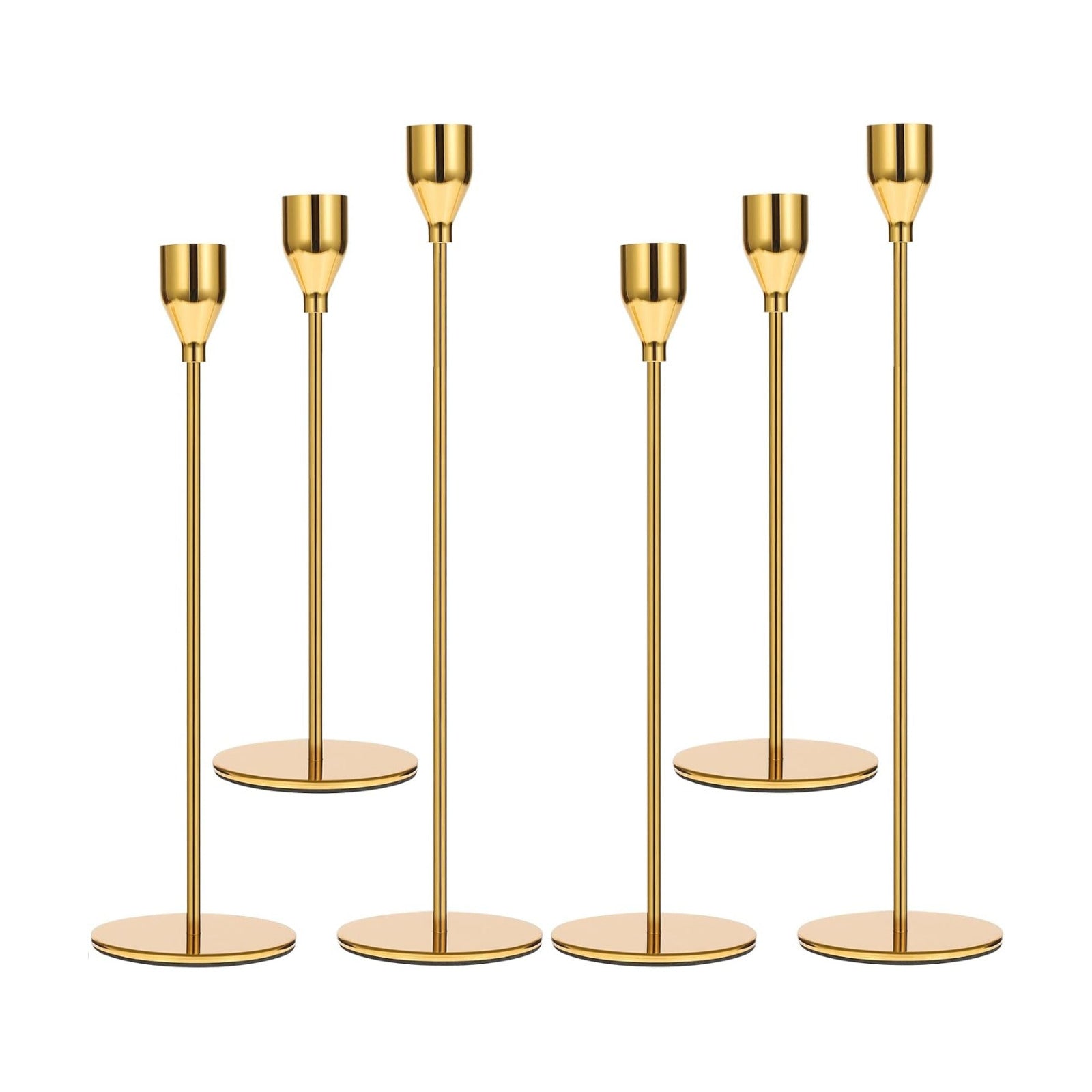 Set of 6 Gold Candlestick Holders Taper Candle Holders Candle Holders Decorative Candlestick Holder for Home Decor