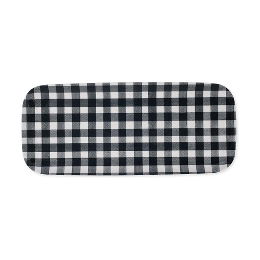 UPware Melamine Serving Tray / 15 x 6.5 x 0.8 / Gingham Black