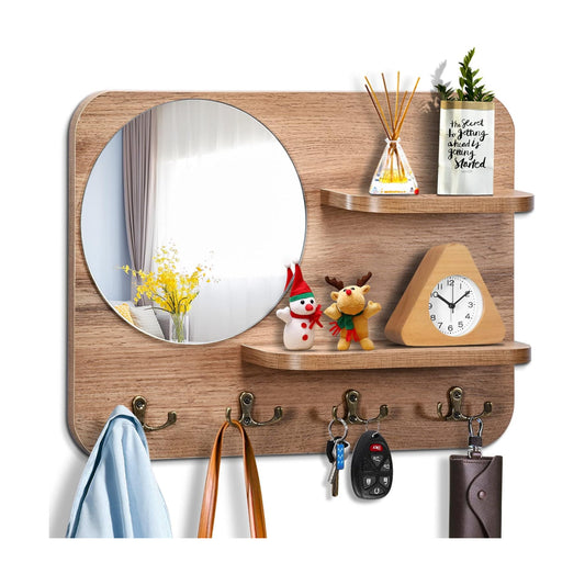 Wooden Key Rack / Original Wood Color / 16 x 12