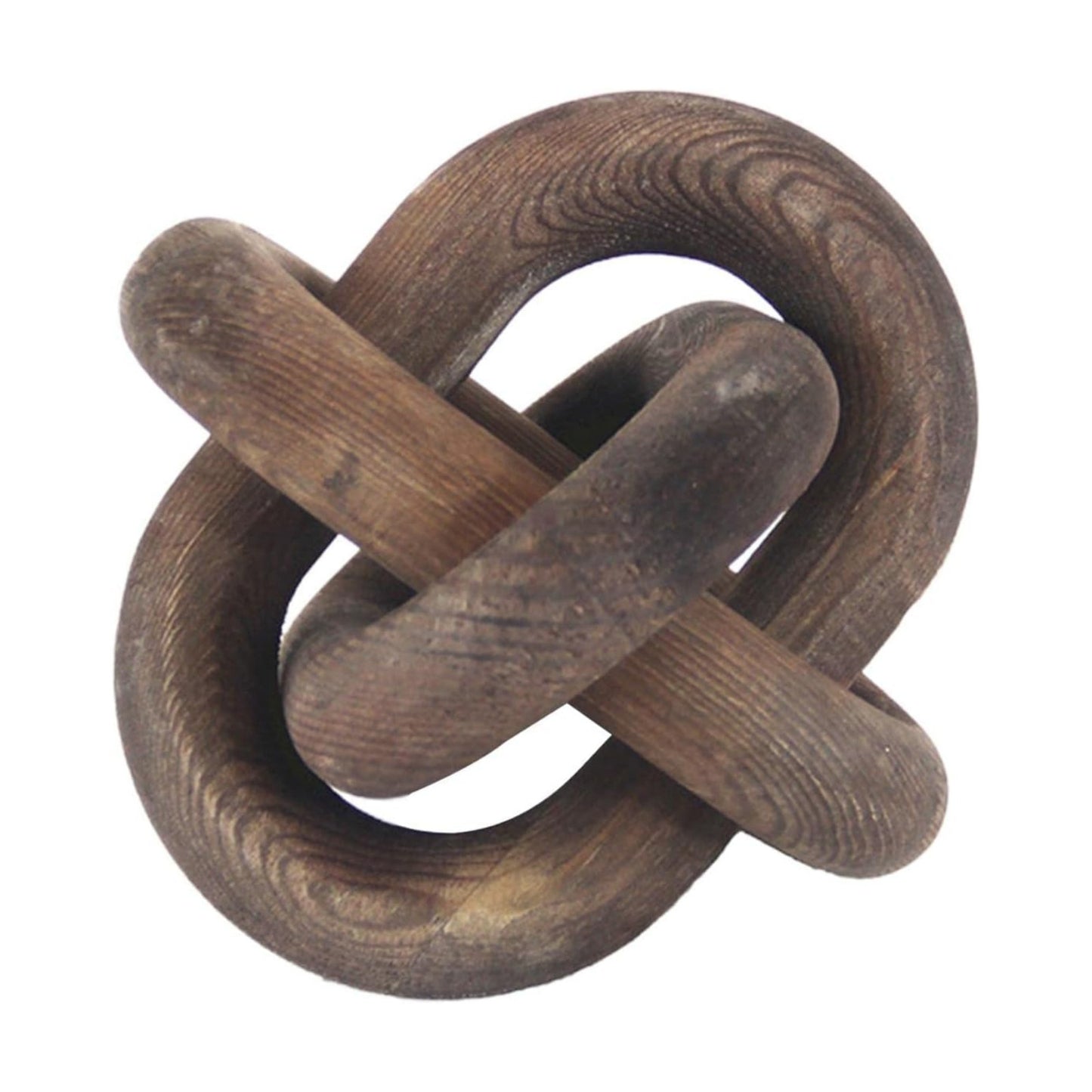 Wood Chain Ornaments 3 Link Wooden Knot for Display Cabinet Desk Handmade Decorative Living Room