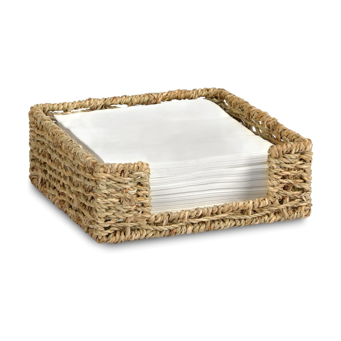 Ratten Napkin Holder / Seagrass / L7.8" x W7.8" x H2.8
