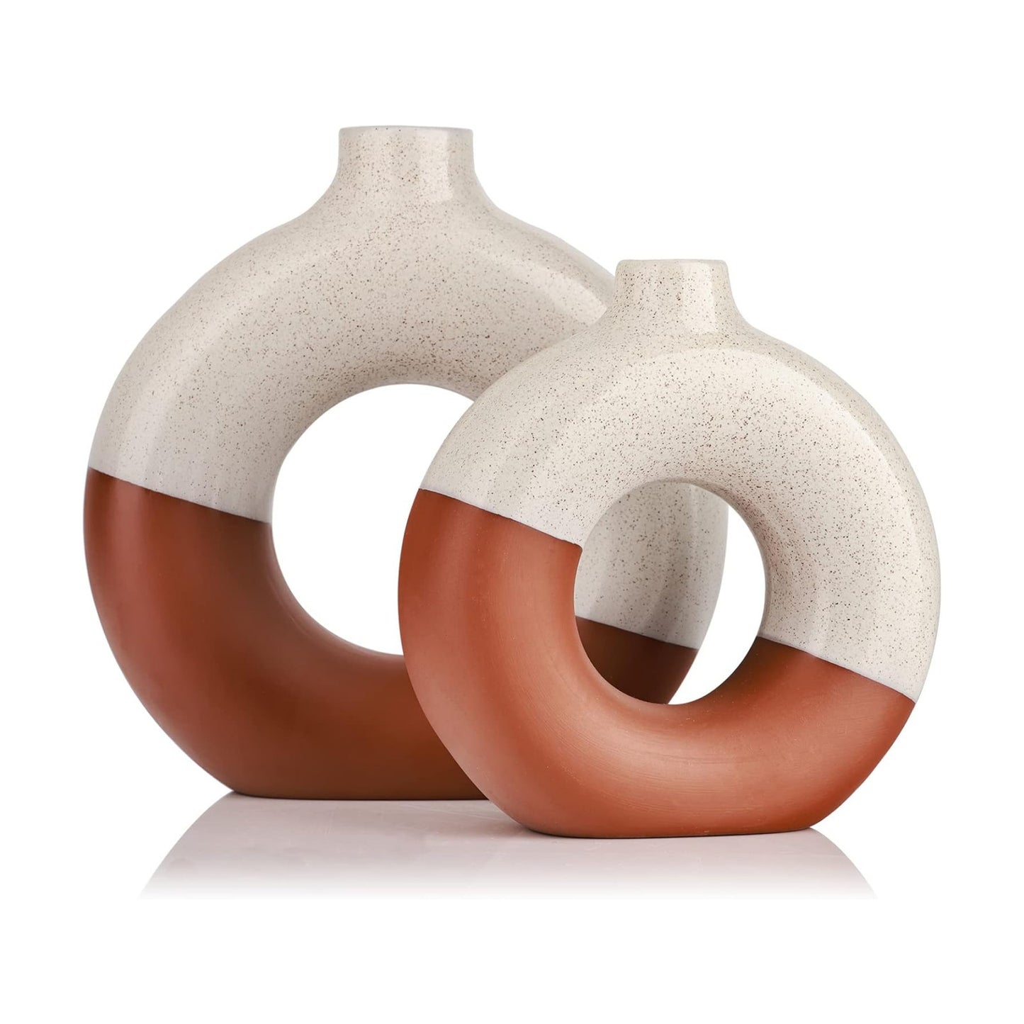Modern Matte Ceramic Vases for Entryway Living Room / Terracotta / Set of 2