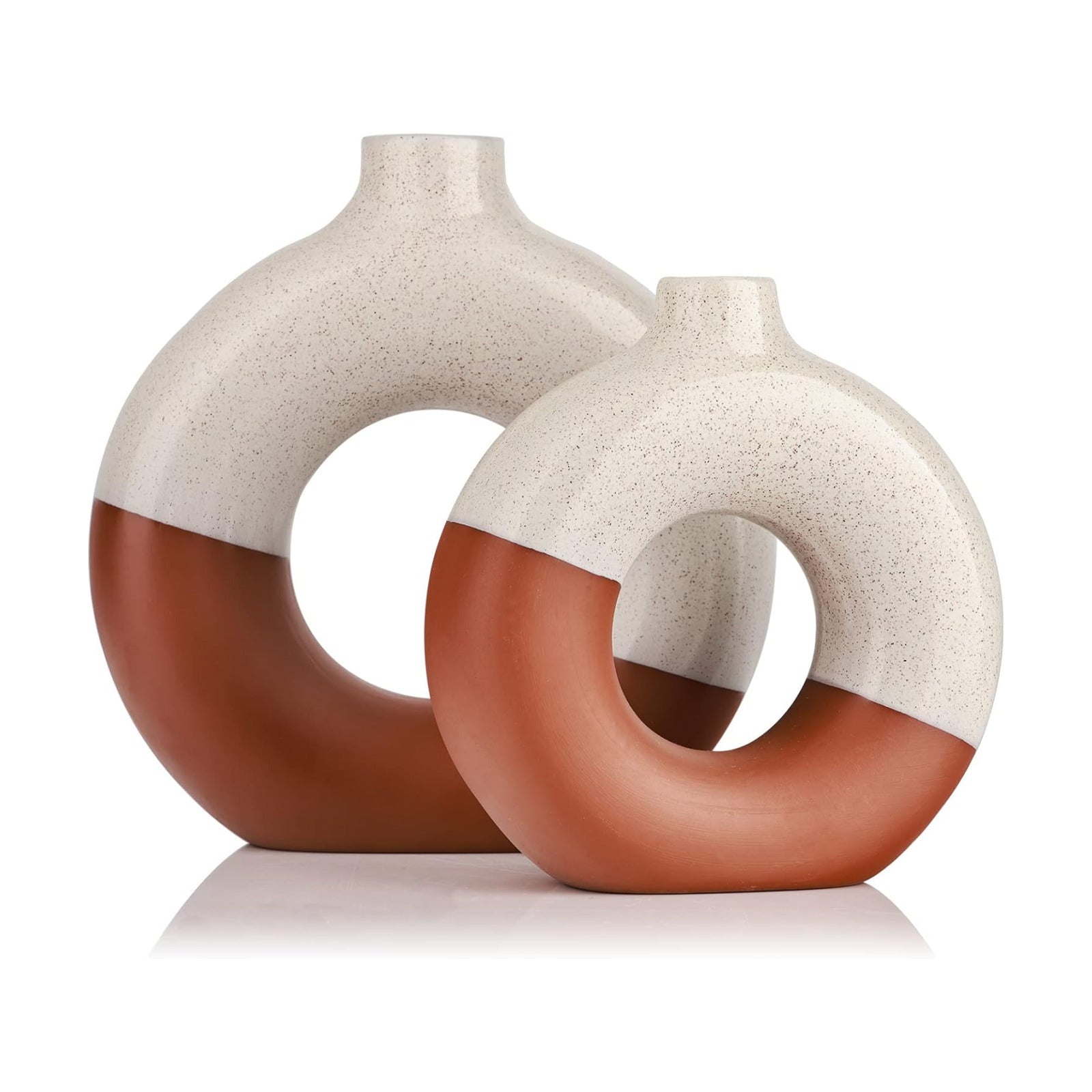 Modern Matte Ceramic Vases for Entryway Living Room / Terracotta / Set of 2