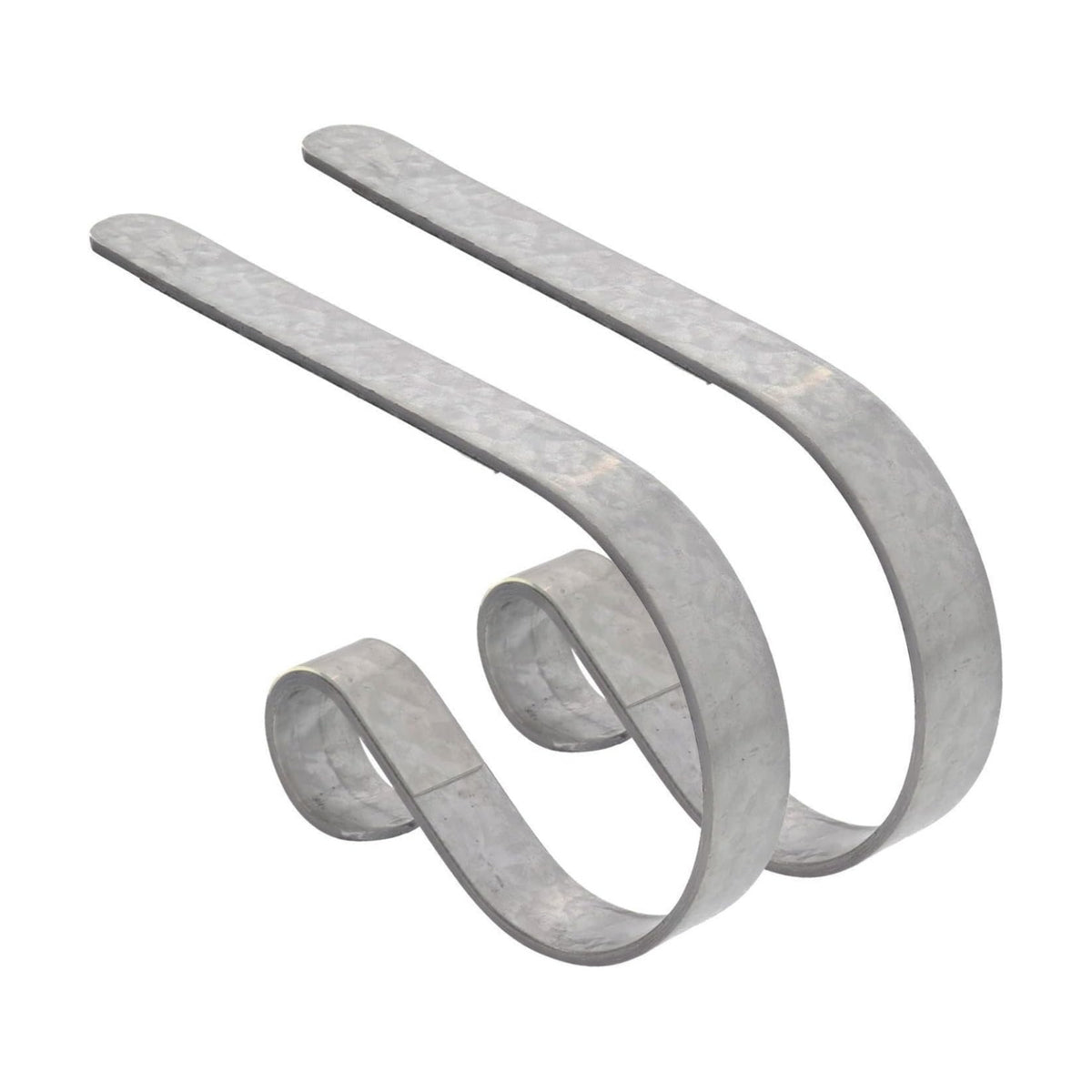 Haute Decor The Original MantleClip Stocking Holder- 2 Pack (Galvanized Steel) - Steel Christmas Stocking Hanger Hook Adjusts to Fit Various Mantel Sizes and Styles