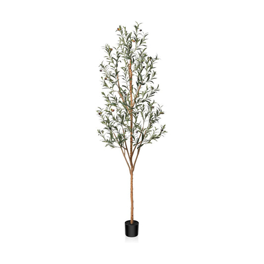 Wood Branches / Artificial Olive Tree Tall Faux Silk Plant / 7ft / 7 Inch
