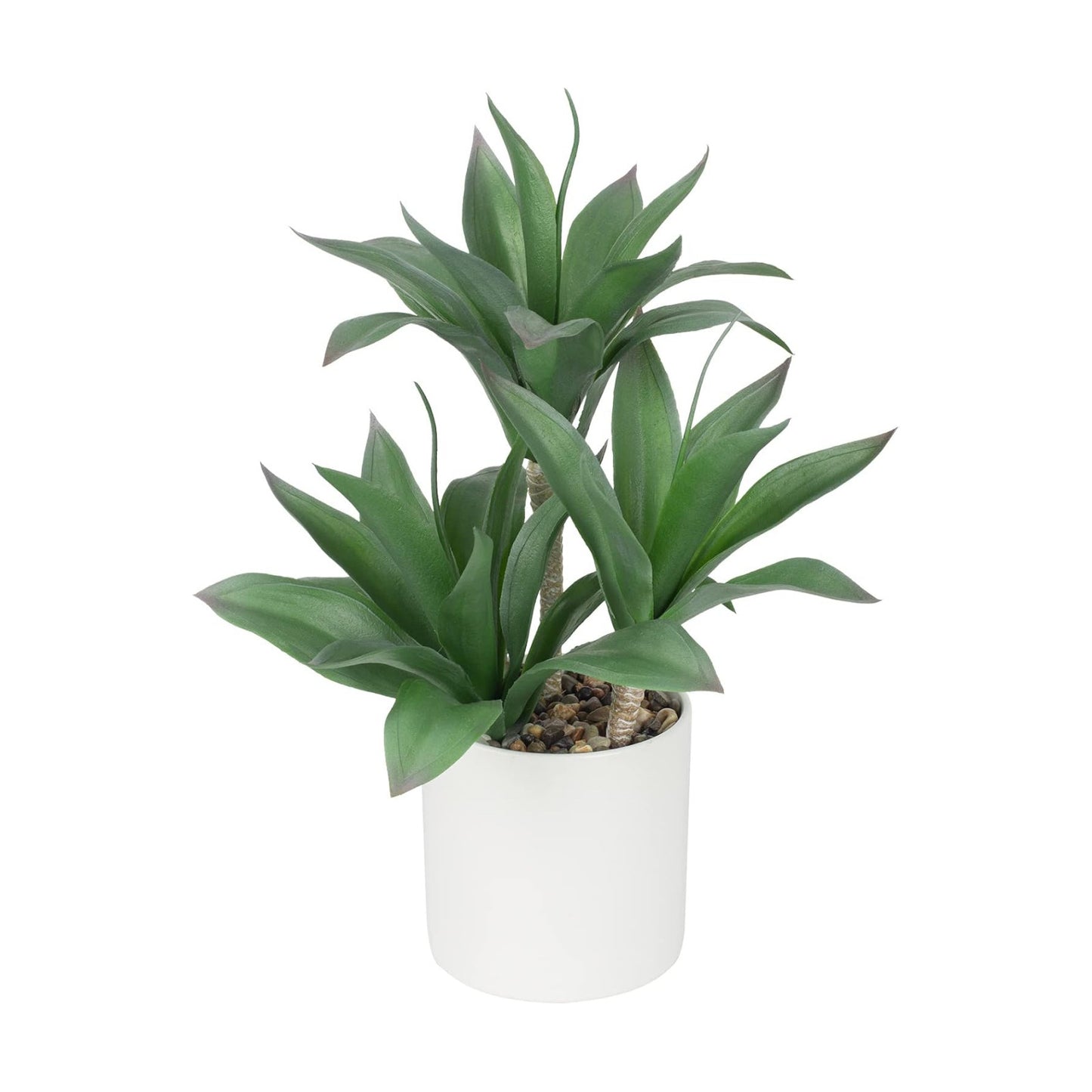 Large Artificial Agave Plants Fake Three-Head Agave Succulent Plant Potted 15 / Style 1 / White