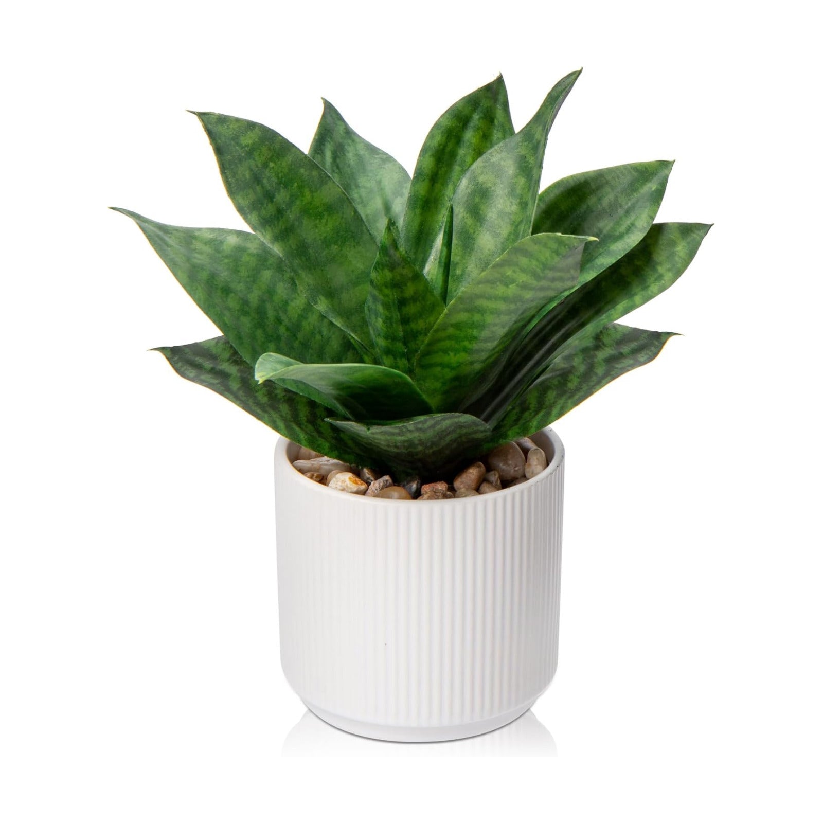 Artificial Agave Succulent Plants Faux Snake Plant Fake Succulent Agave / Style 1-medium / White