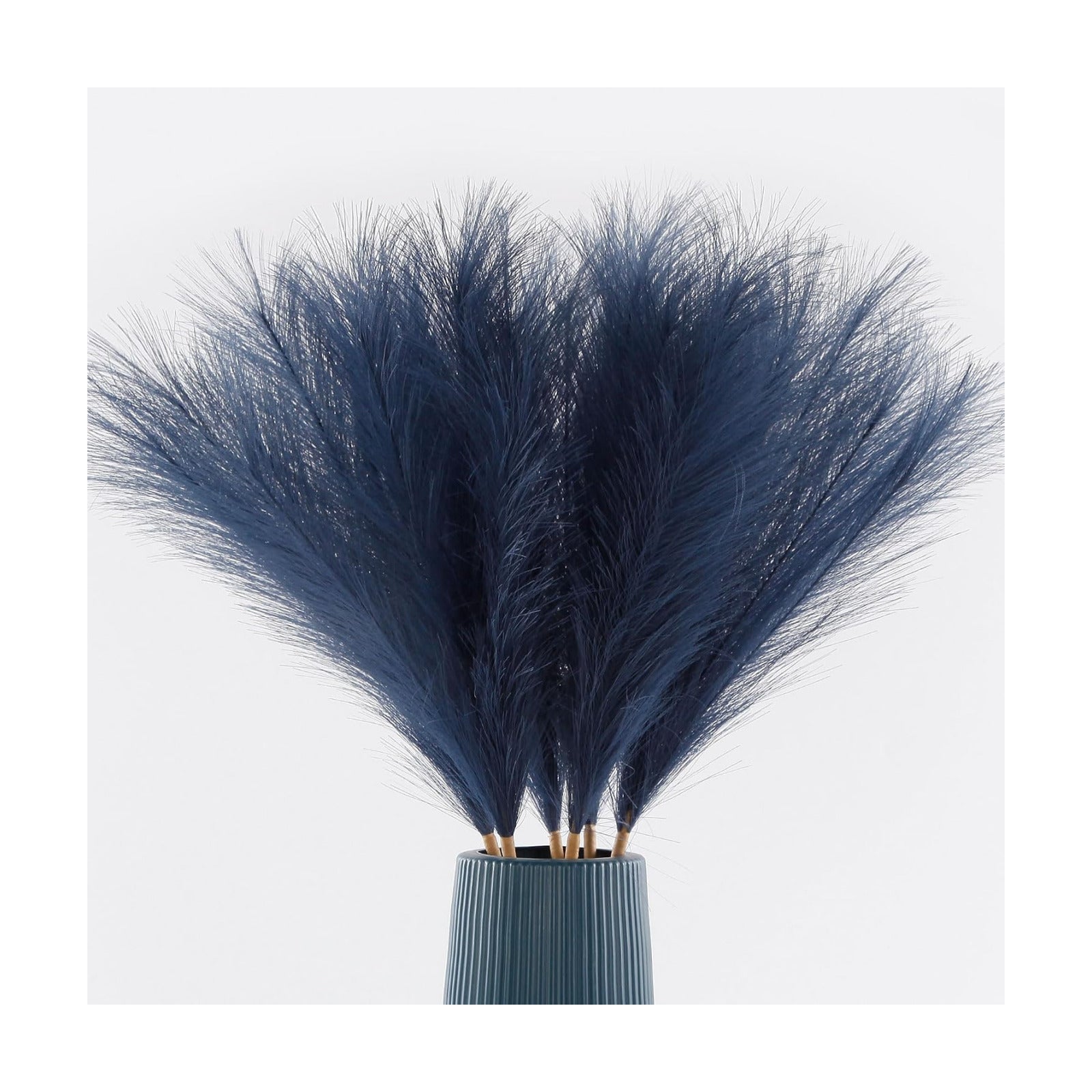 Artificial Fake Flower Boho Decor Bulrush Reed Grass / Navy Blue / 27.6 Inch / Set of 6