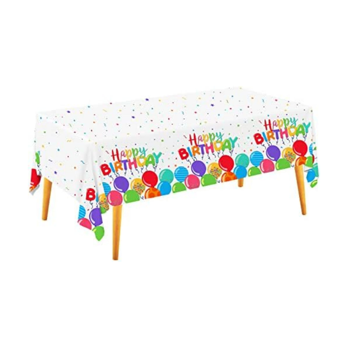 Gatherfun Birthday Disposable Tablecloth, Plastic Table Cover for Kid’s Birthday Party, 54”x108”, 3 PCS
