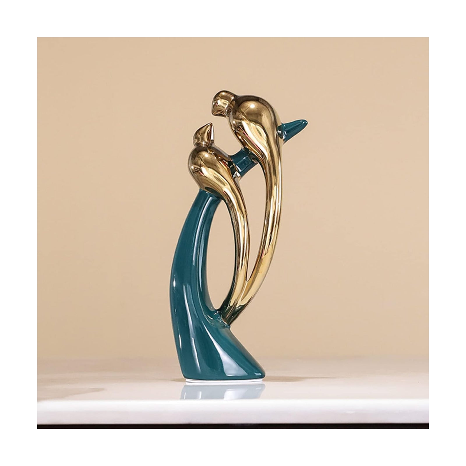 Modern Abstract Art Ceramic Statue Birds Statues Ceramic Birds Figurines Home / Lovebirds / Gold