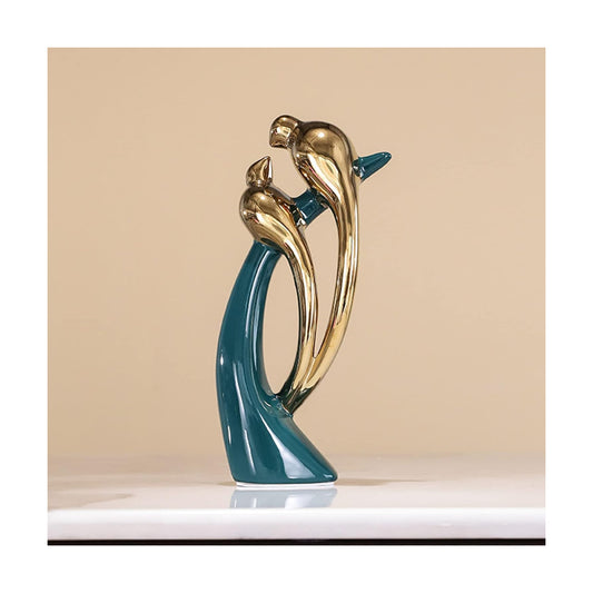 Modern Abstract Art Ceramic Statue Birds Statues Ceramic Birds Figurines Home / Lovebirds / Gold