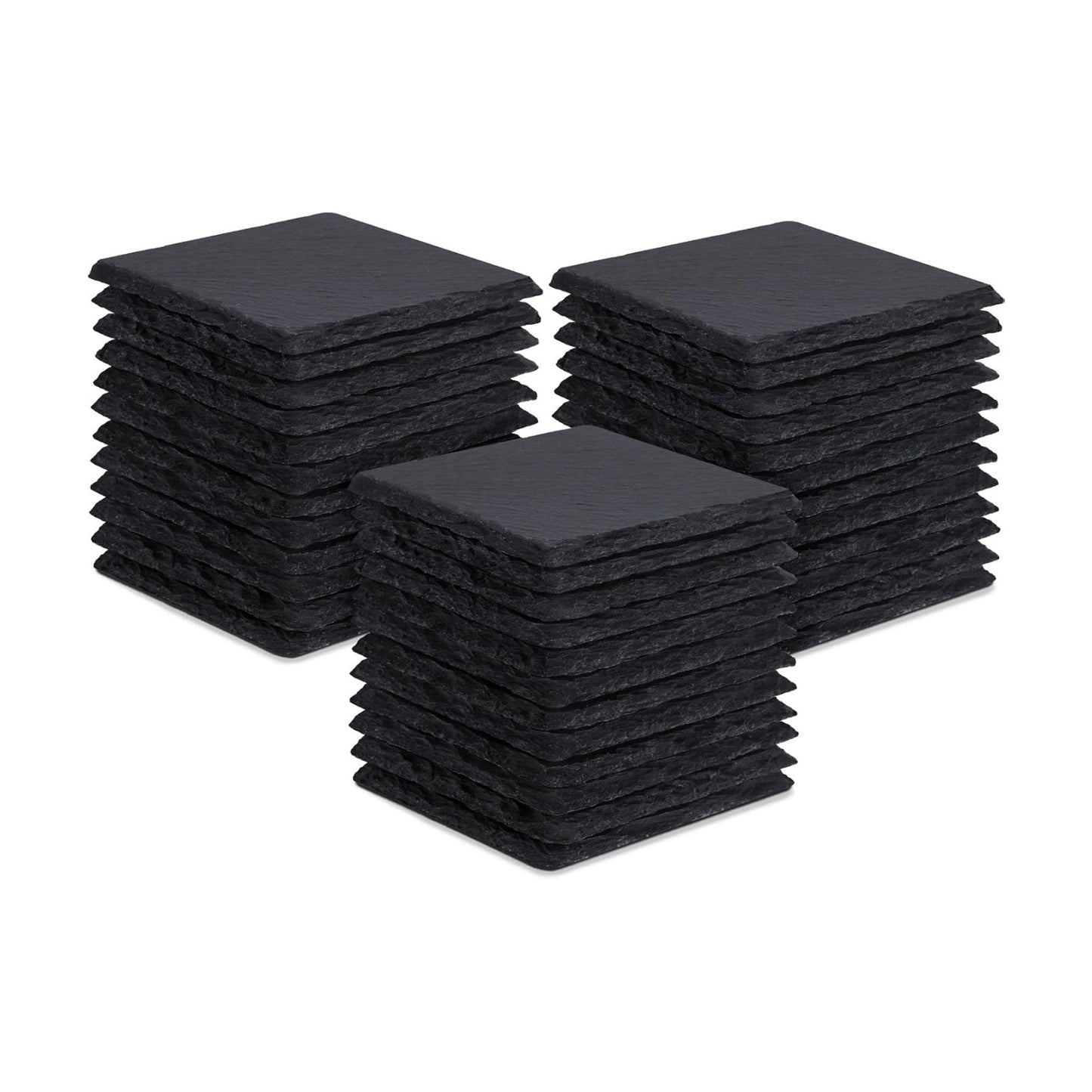 Coasters Stone Coaster Set / Black / 4 Inch / Set of 36