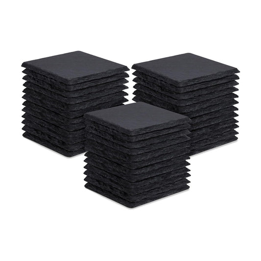 Coasters Stone Coaster Set / Black / 4 Inch / Set of 36