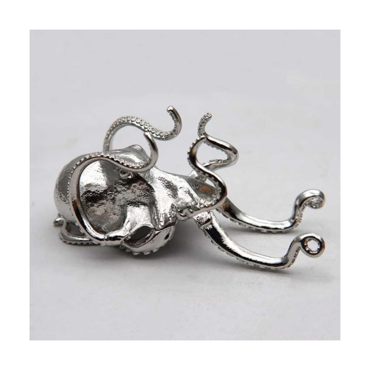 Metal Octopus Cuttlefish Figurines Statue Desk Stand for Phone Bracket Pen Spectacles / Sliver