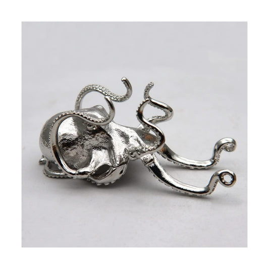 Metal Octopus Cuttlefish Figurines Statue Desk Stand for Phone Bracket Pen Spectacles / Sliver
