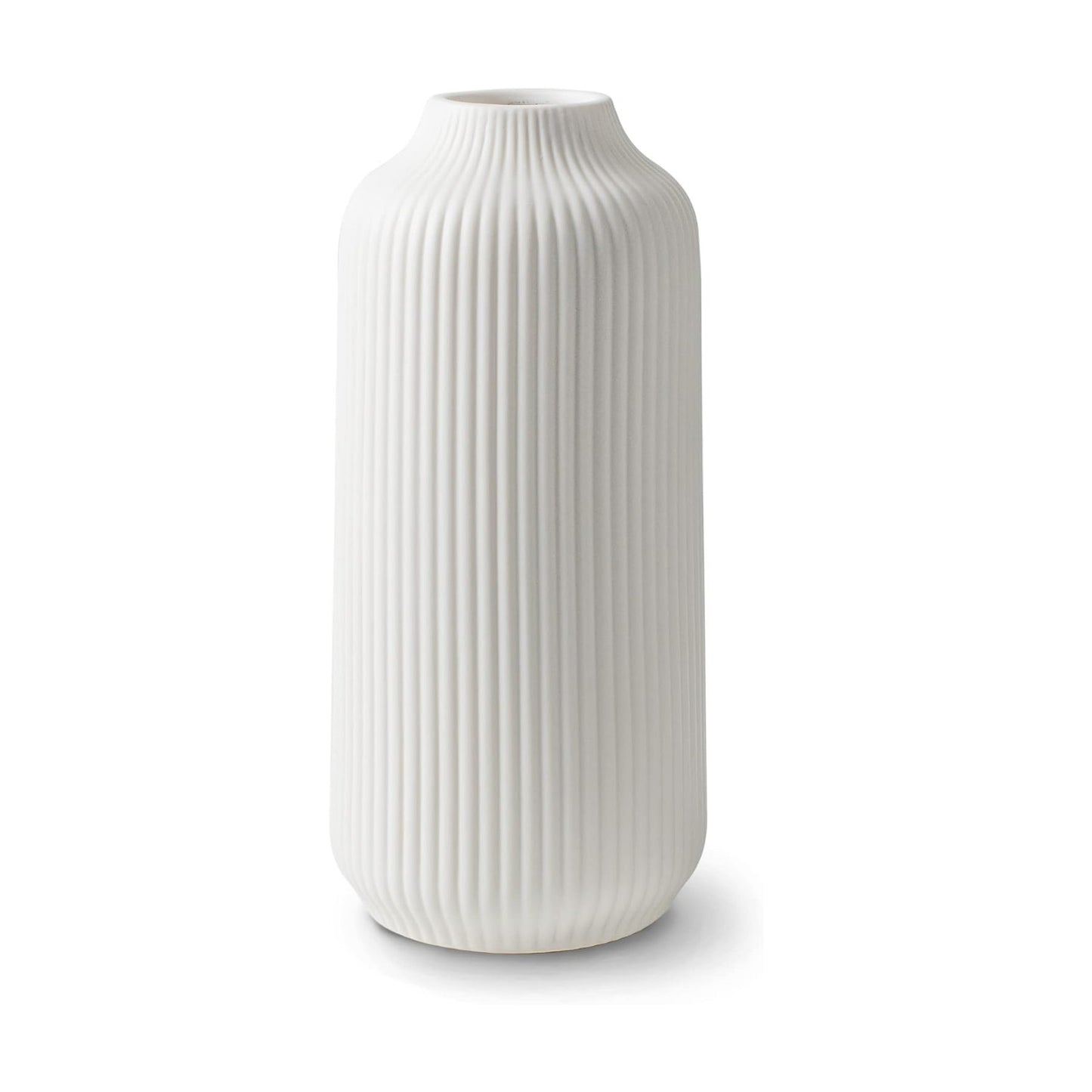Ceramic Vase in Nordic Style / White / Single Medium / 8 Inch