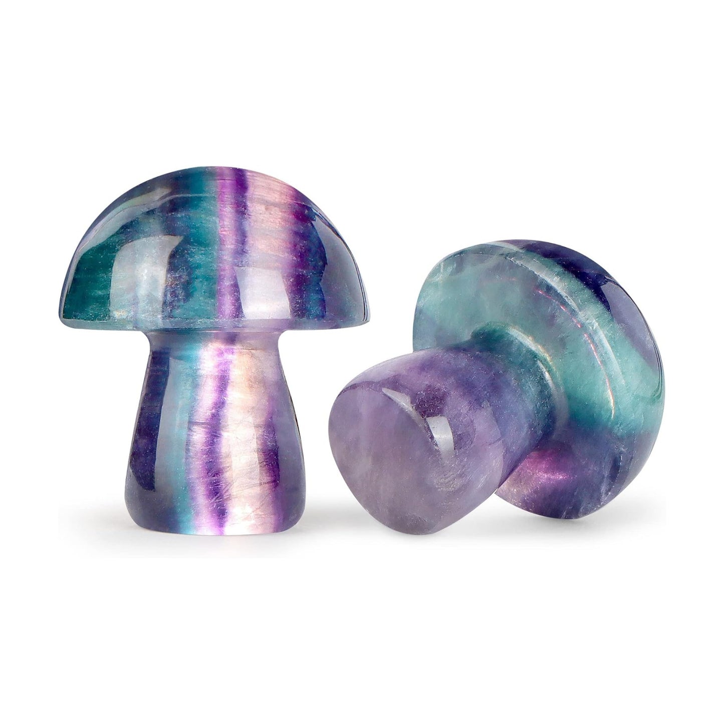 Mini Mushrooms Crystal Mushroom Sculpture Decor Gifts Home Decor Living Room / Rainbow Fluorite