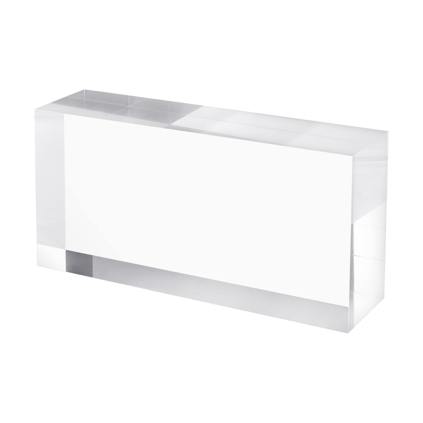 CiaoHER 2in Thickness Solid Acrylic Cube Display Block 2" x 4" x 8" | Clear Polished, Pedestal Stand Riser, Solid Base