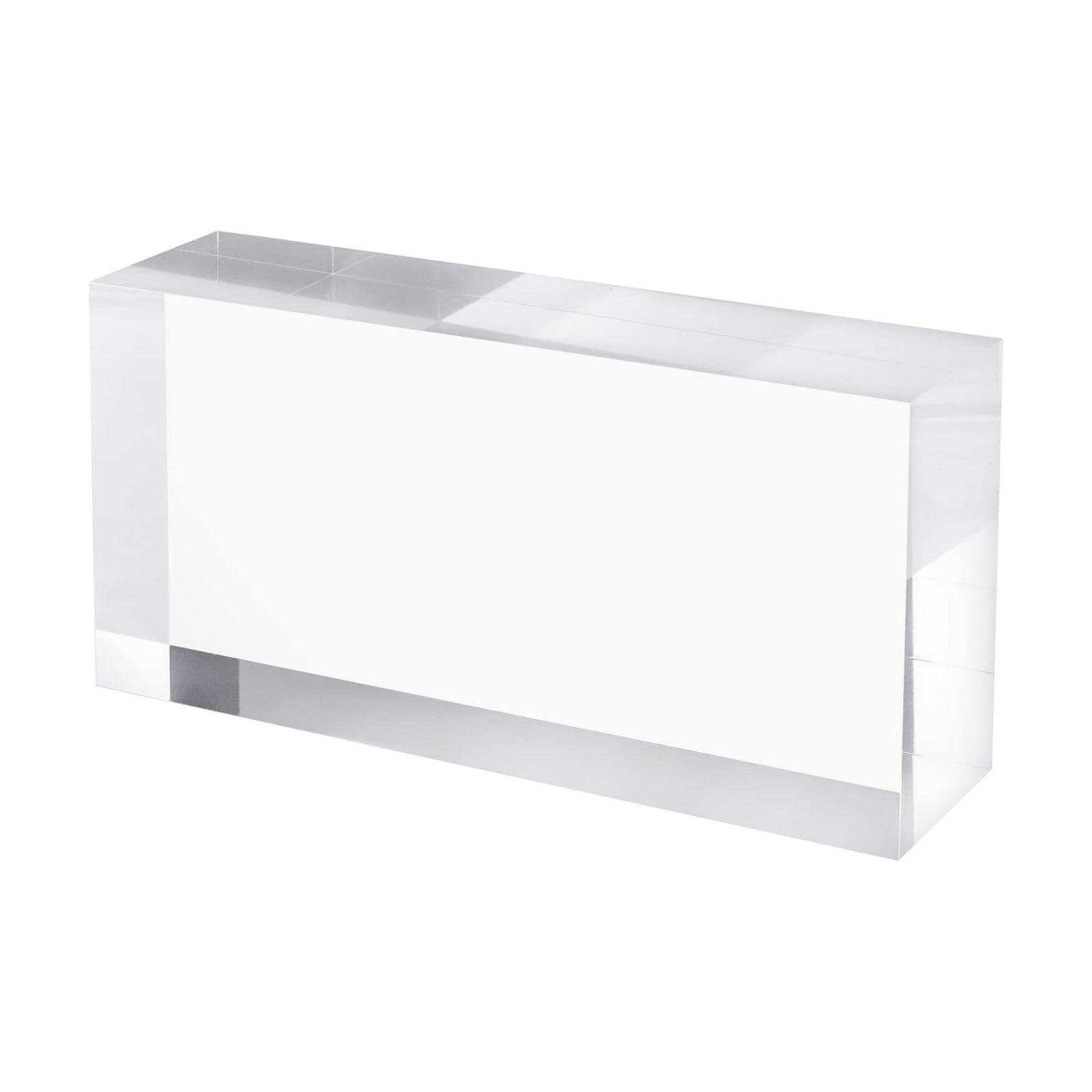 CiaoHER 2in Thickness Solid Acrylic Cube Display Block 2" x 4" x 8" | Clear Polished, Pedestal Stand Riser, Solid Base