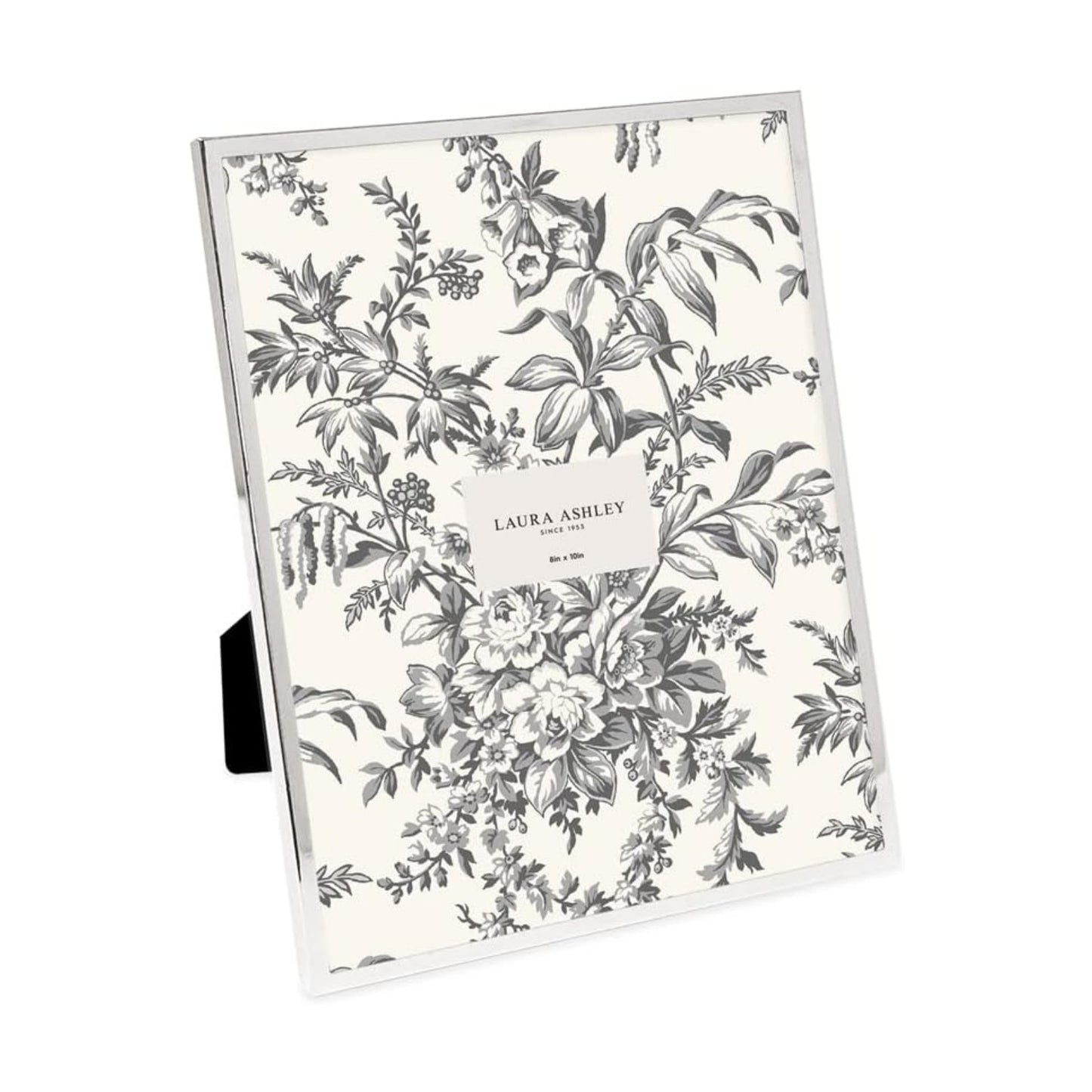 Flat Metal Picture Frame w/Two-Way Easel Stand / 8 x 10 / Silver