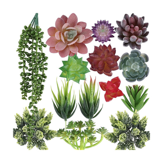 Fake Succulents Unpotted Realistic Textured Succulent Plants Mini Artificial Succulent / Set of 14