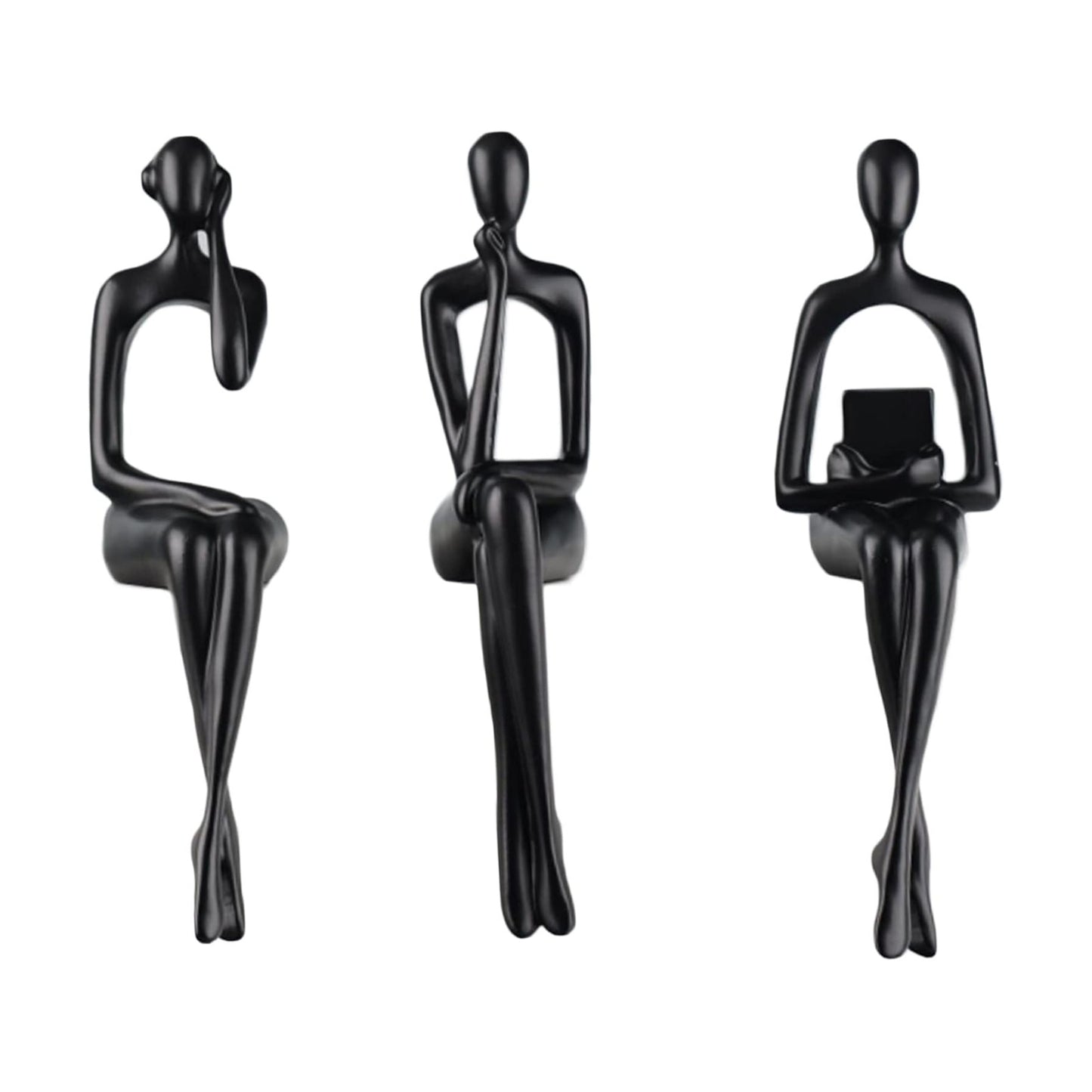 Sitting Thinker Statue / Black