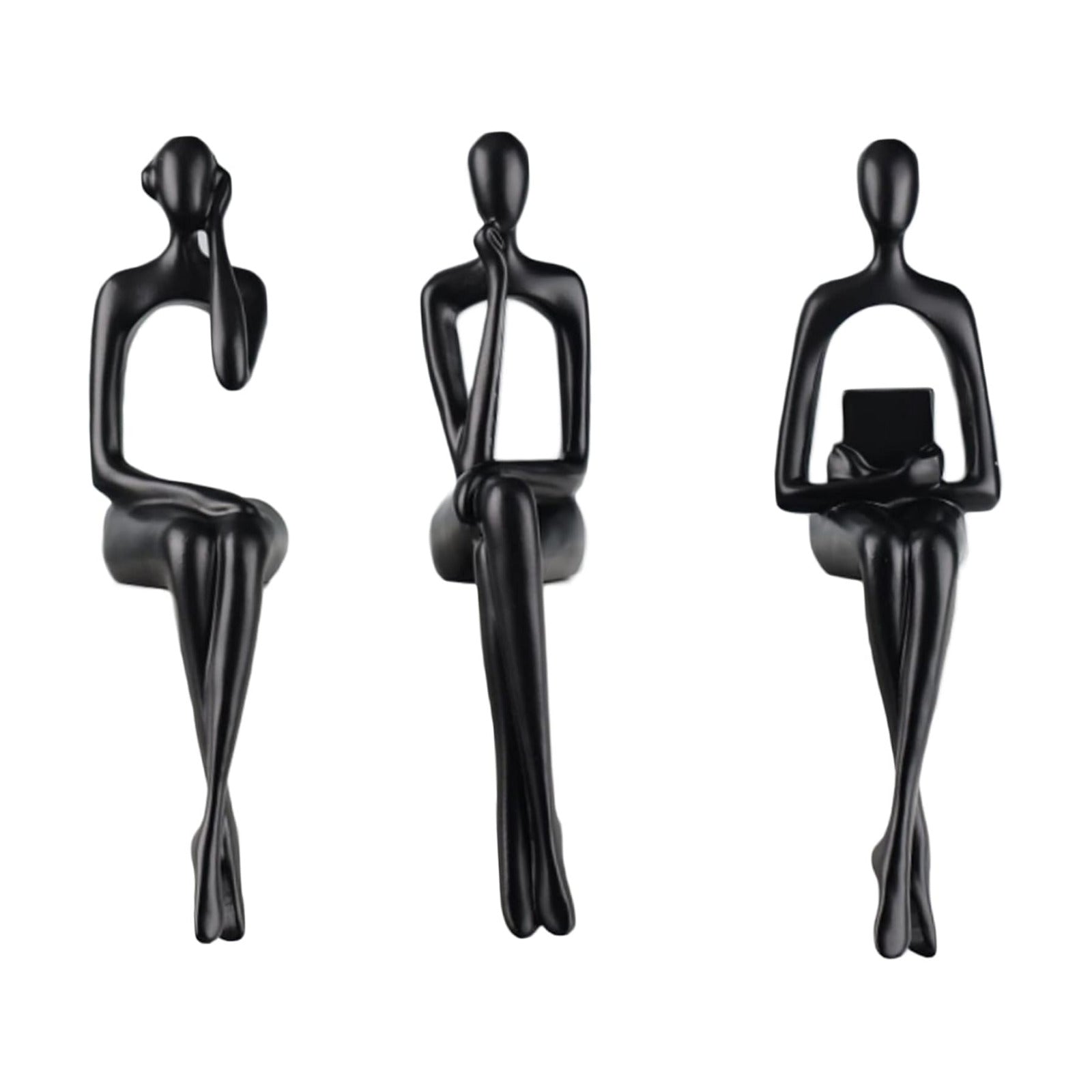 Sitting Thinker Statue / Black