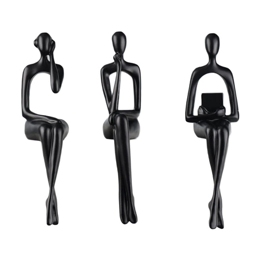 Sitting Thinker Statue / Black