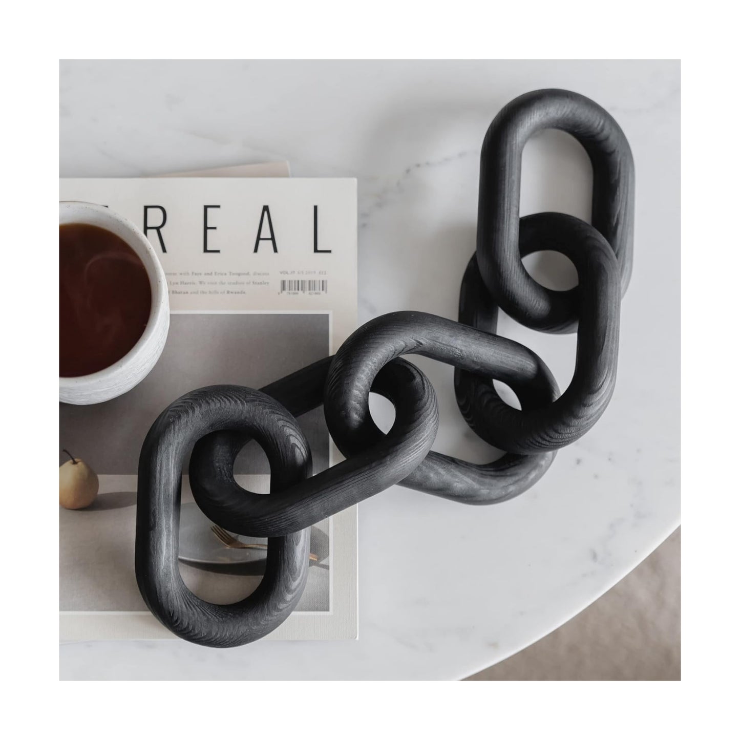Wood Chain Link Decor / Black / 5-link