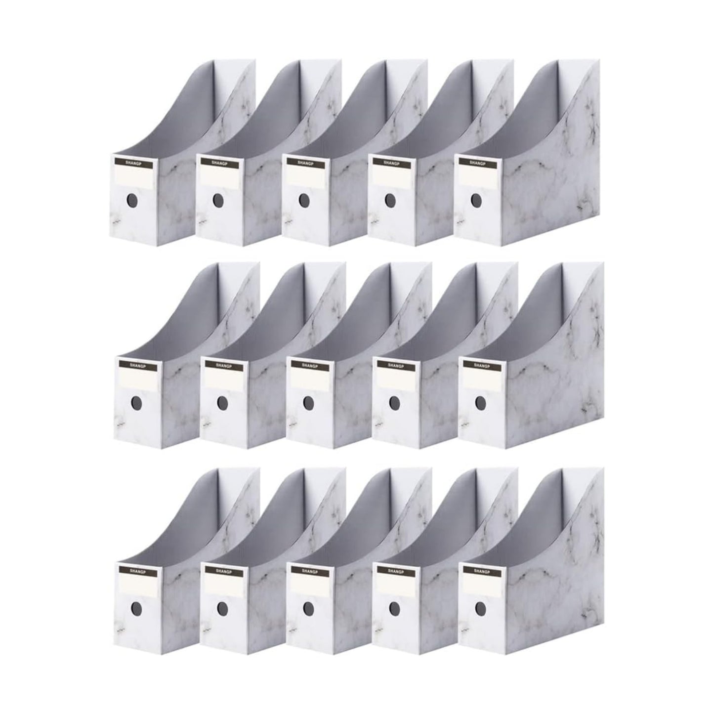 Foldable Desk File Holder Organizer Sturdy Cardboard Magazine Storage Box Document Rack with Blank Label Stickers for