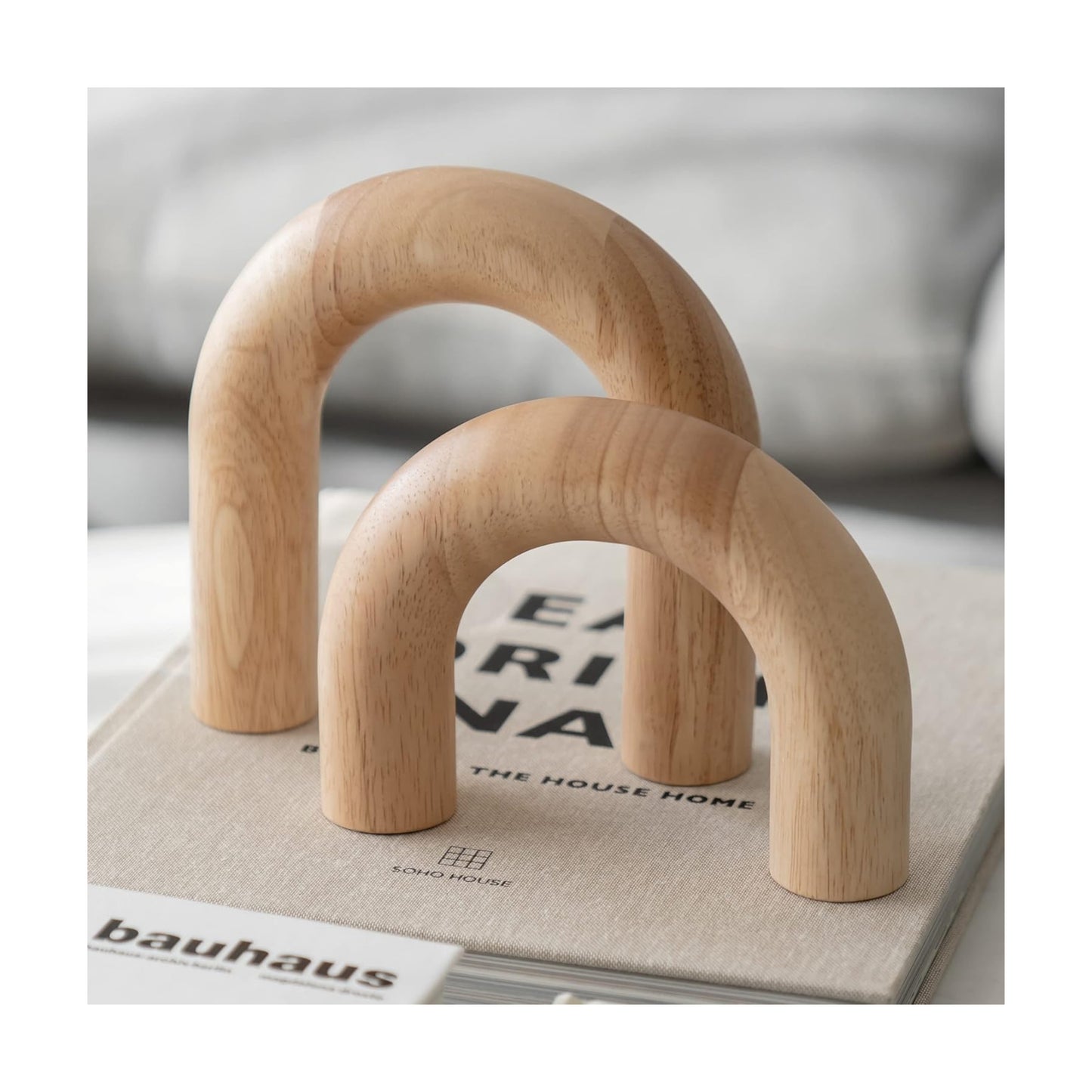 Modern Bookshelf Decor / Natural / 2-piece