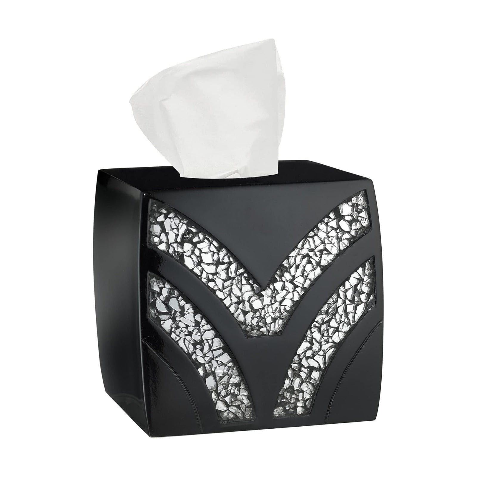 Sinatra Tissue Box Cover Square Tissue Holder / Black