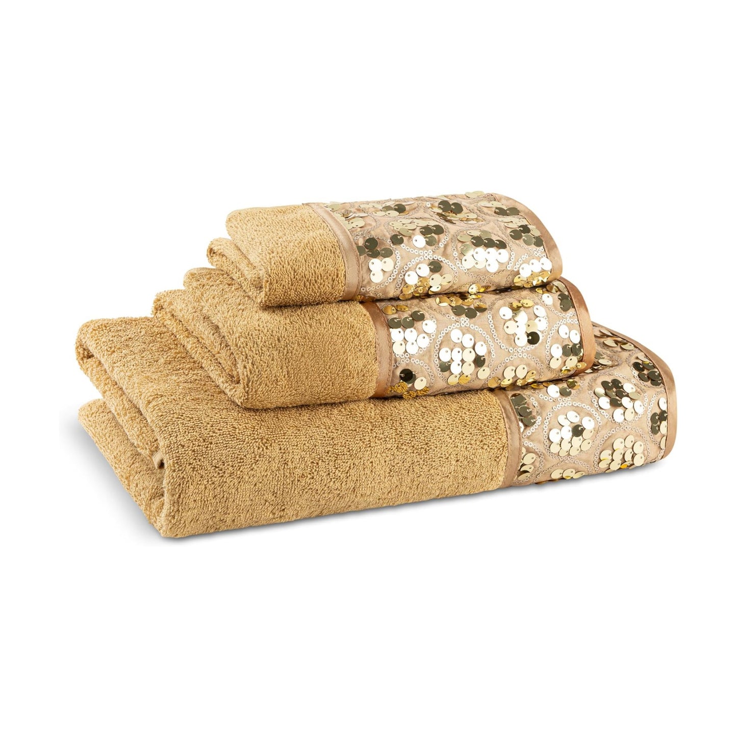 Zahari Home Sinatra 3 Piece Bathroom Towel Set Bath Towel Hand Towel Wash Cloth Absorbent, Champagne